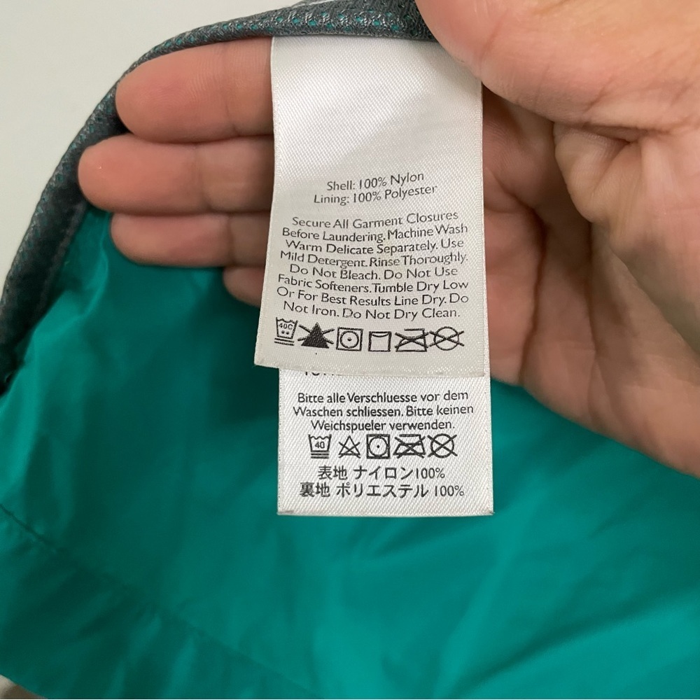 Eddie Bauer mens Teal Windbreaker Jacket with Yellow Accents XL lightweight - Picture 6 of 7